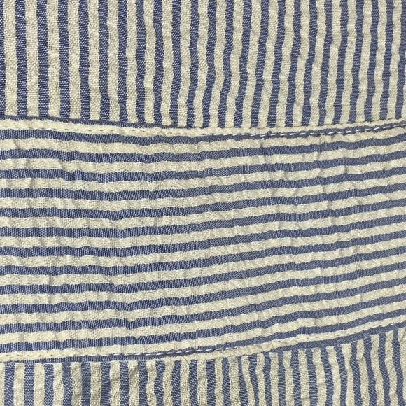 Blue and White Wide Leg Jumpsuit with Square Neckline - Picture 4 of 10